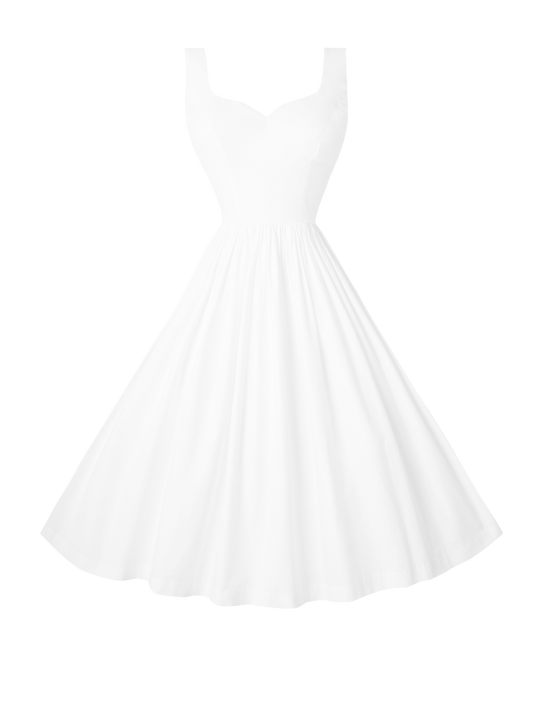 MTO - Elizabeth Dress in White Cotton