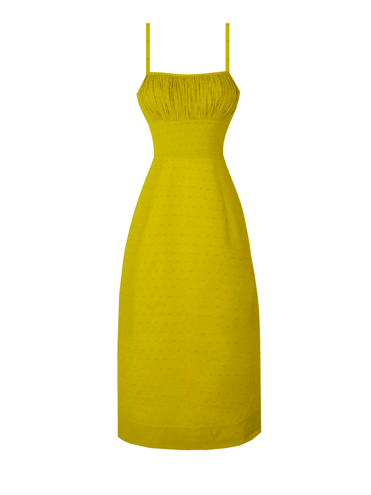 MTO - Bettie Dress "Dotted Swiss" Chartreuse Green