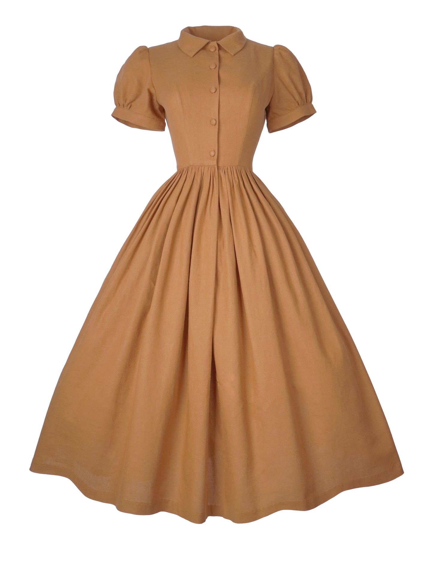 MTO - Judy Dress in Caramel Linen