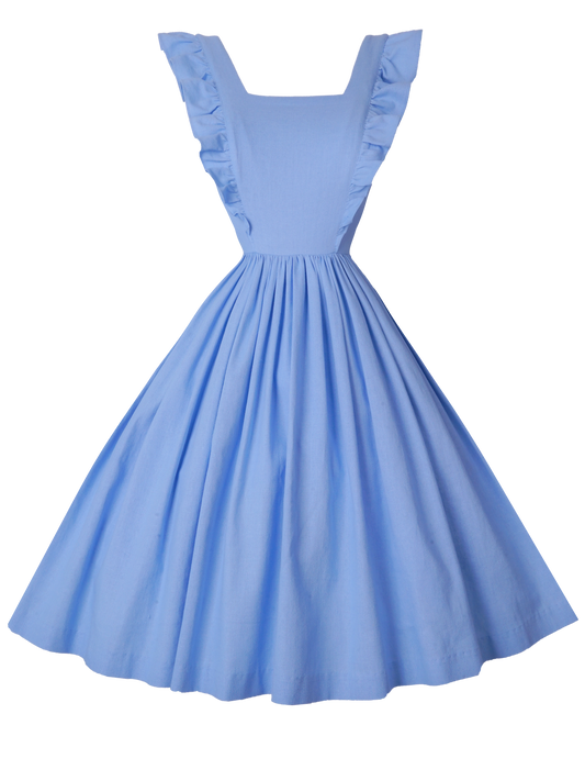 MTO - Lorraine Dress in Powder Blue Linen