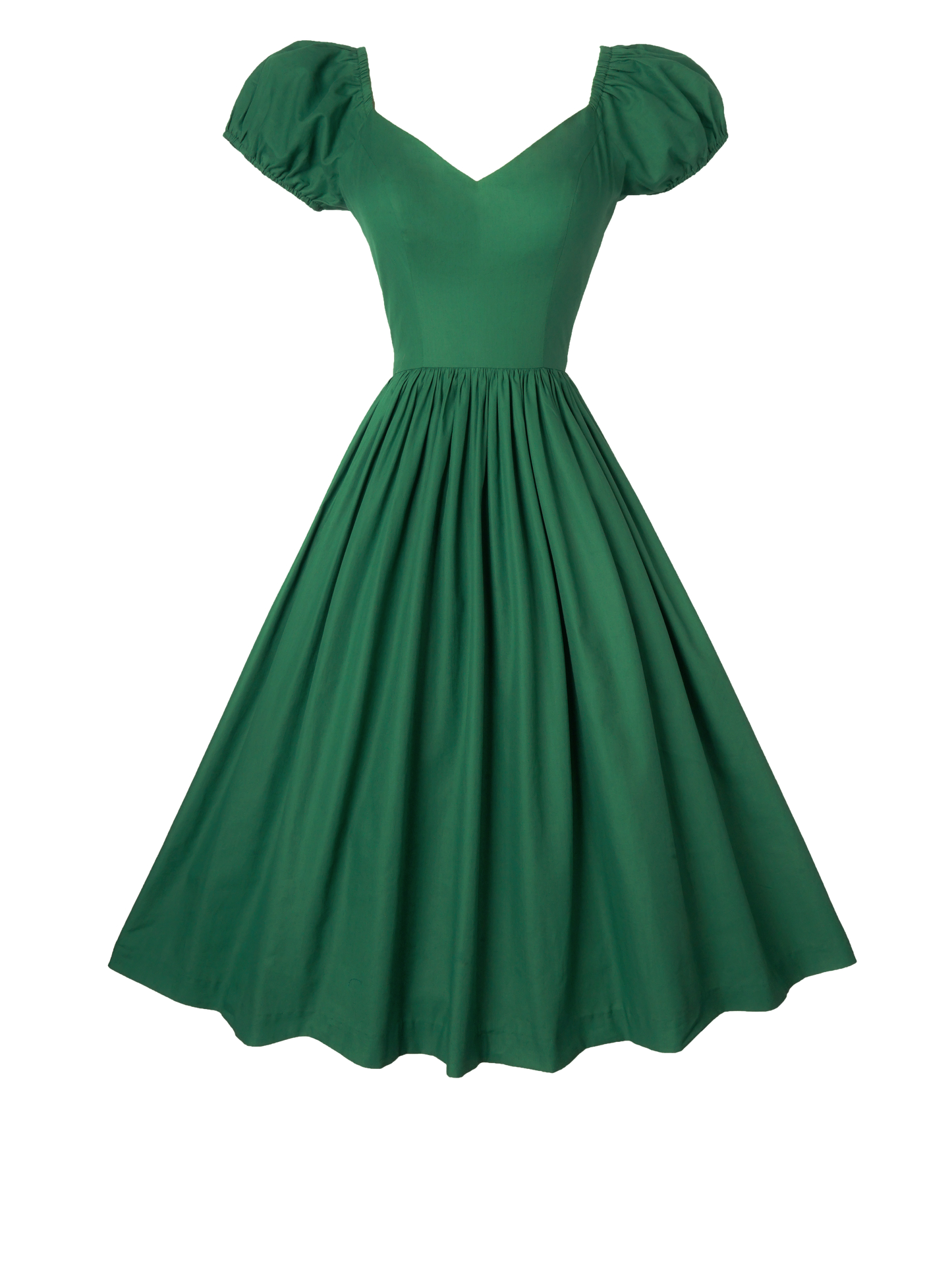 MTO - Margaret Dress Pine Green Cotton