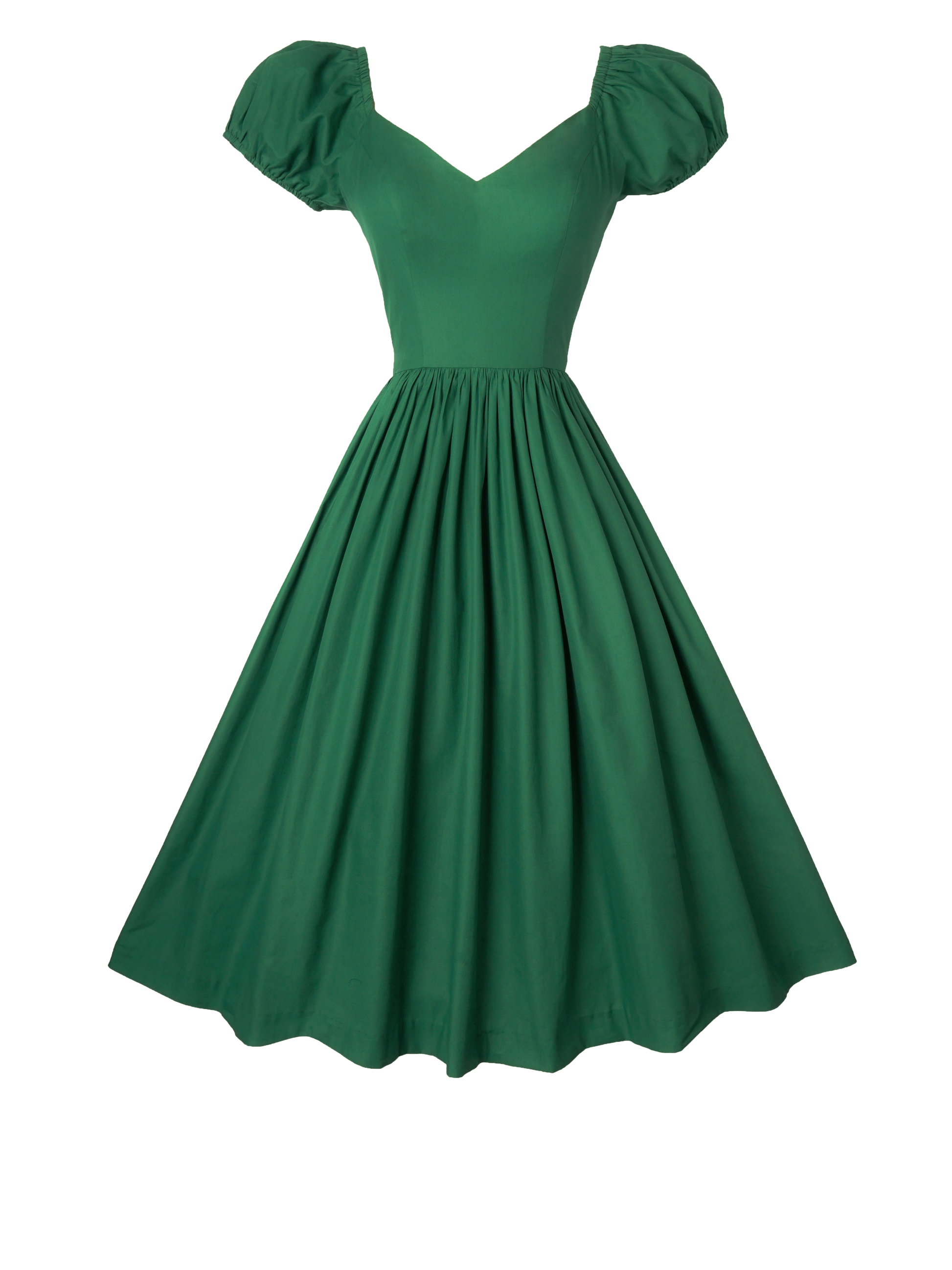 MTO - Margaret Dress Pine Green Cotton