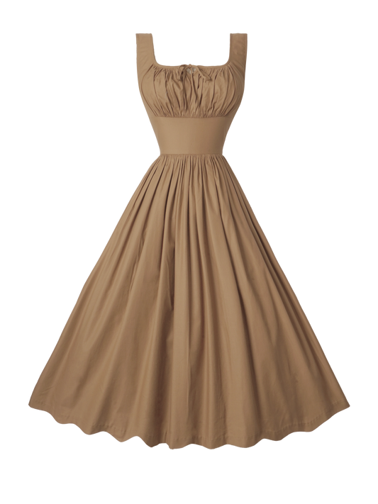 MTO - Michelle Dress Camel Beige Cotton