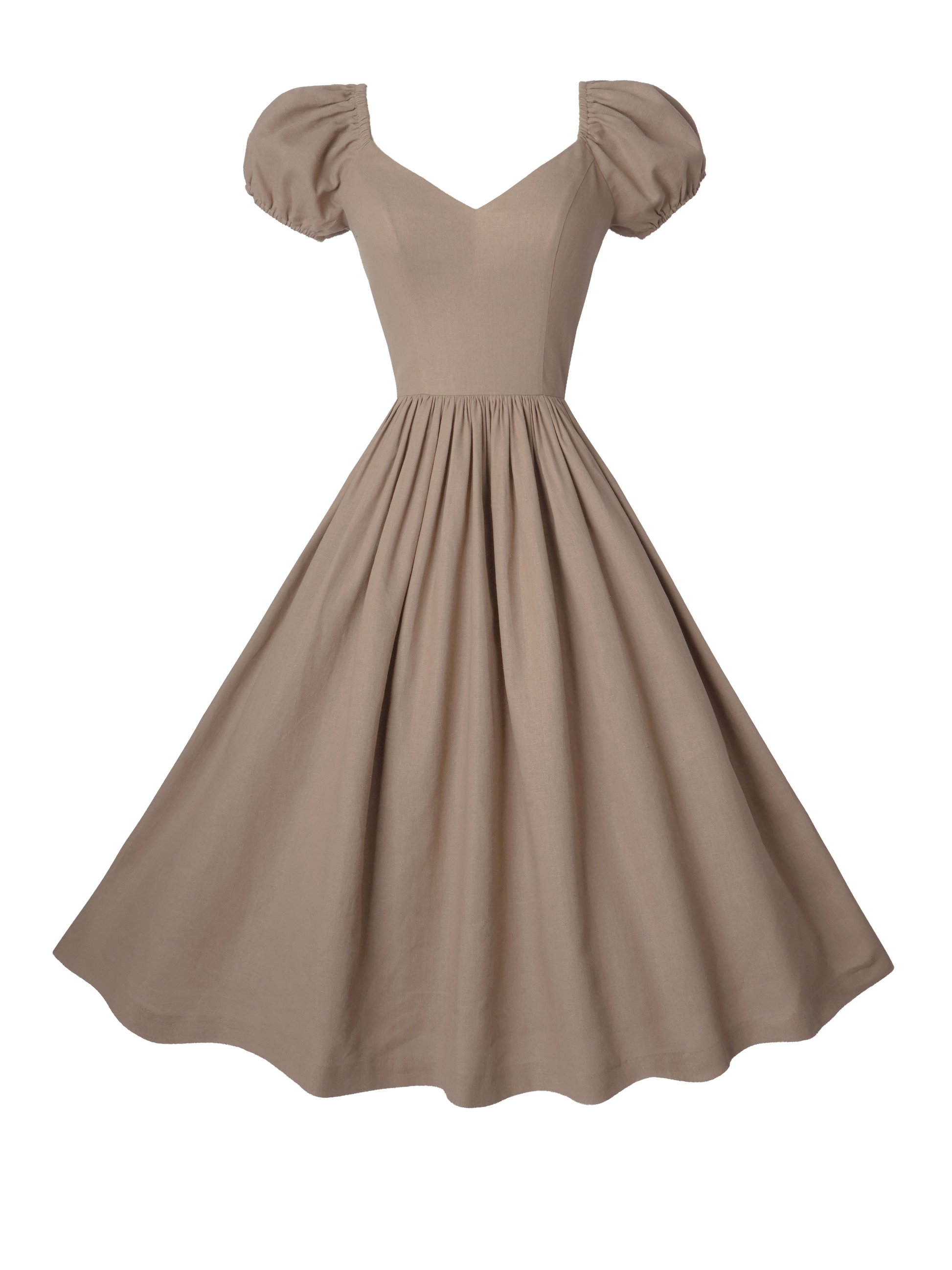 MTO - Margaret Dress Sephia Linen