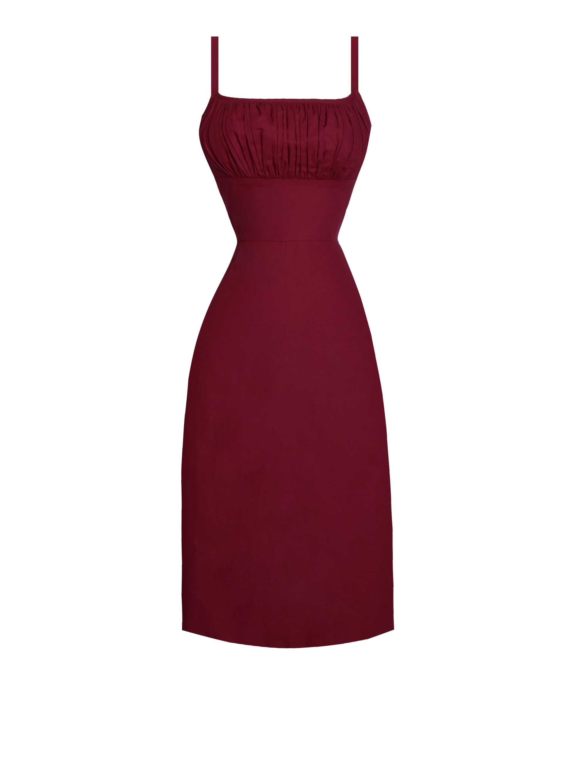 MTO - Bettie Dress Burgundy Cotton