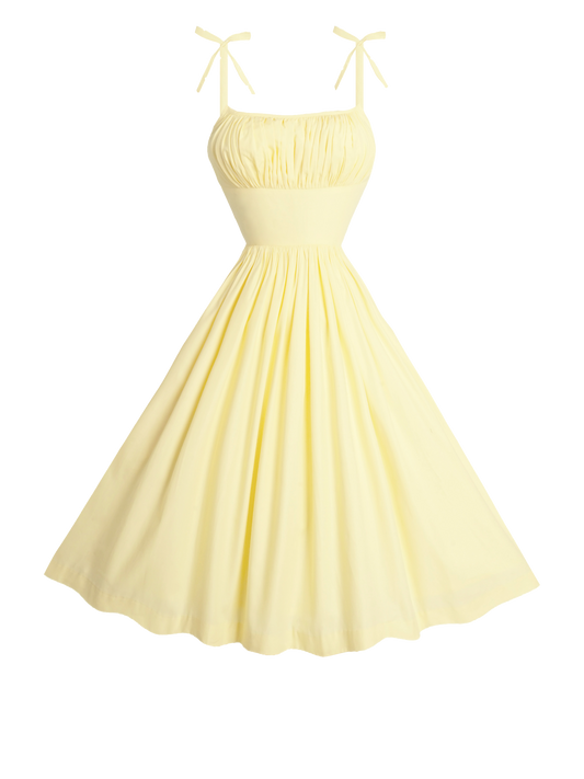 MTO - Kelly Dress in Pale Yellow Cotton "I can't believe its not Butter"
