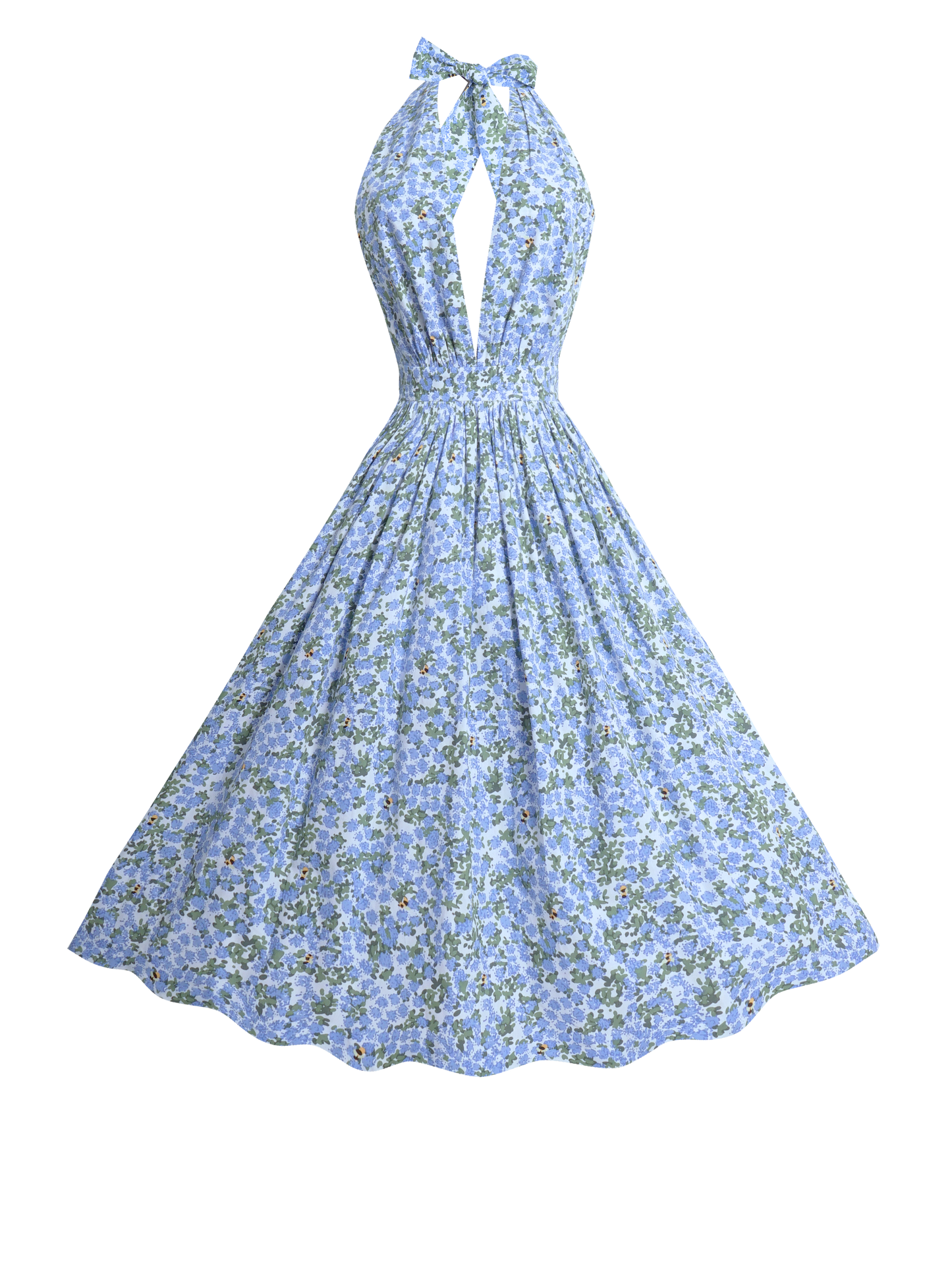 MTO - Charlotte Dress "Beeloved Blooms" Blue