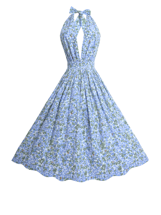 MTO - Charlotte Dress "Beeloved Blooms" Blue