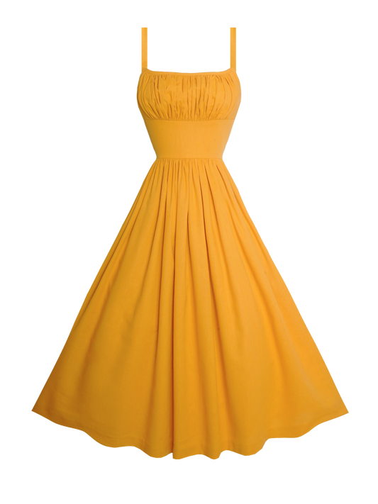 MTO - Grace Dress in Tuscany Yellow Linen