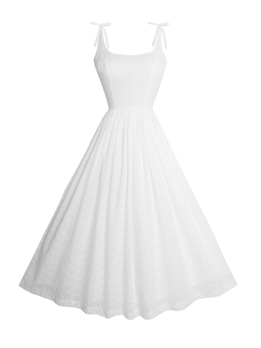 MTO - Birdie Dress "Forget Me Not" White Eyelet