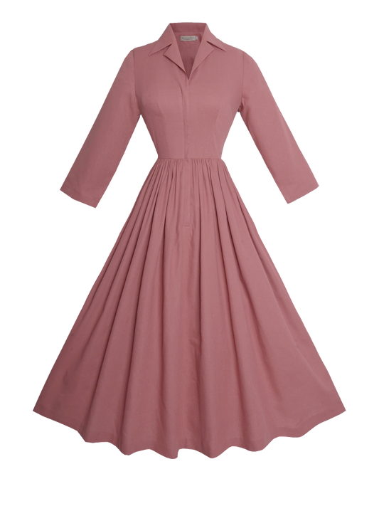 MTO - Natalie Dress Antique Rose Linen