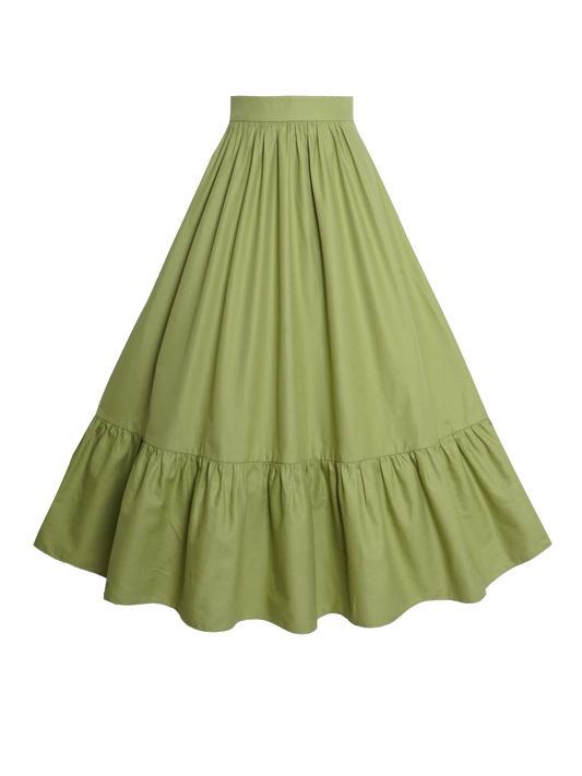 MTO - Rosita Skirt Matcha Green Cotton