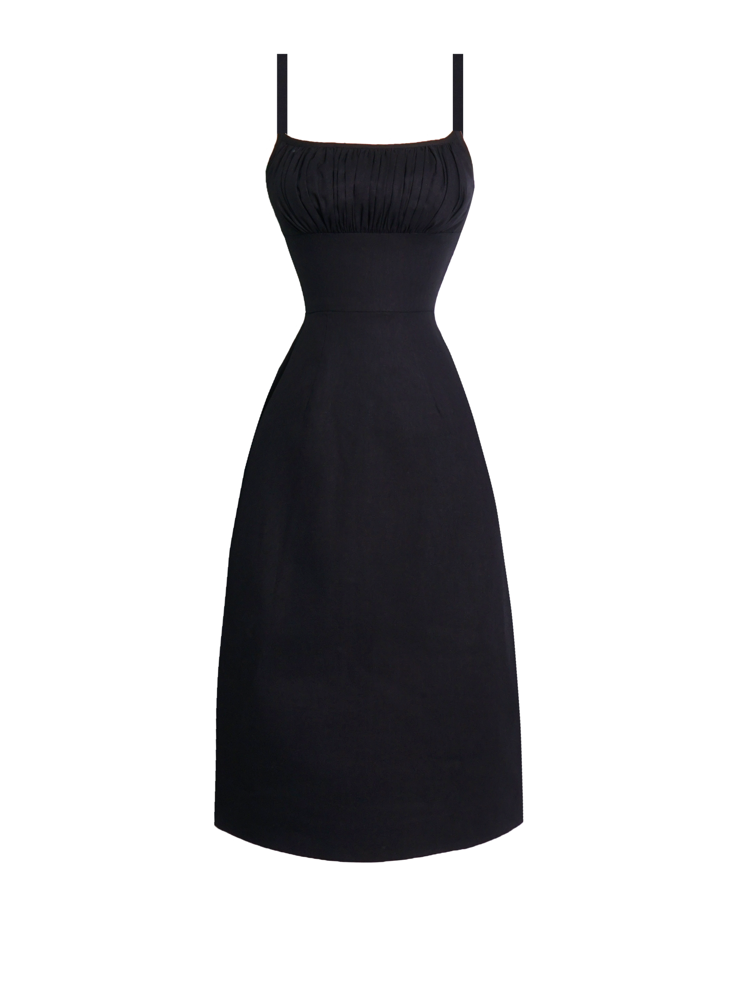 MTO - Bettie Dress in Midnight Black Linen