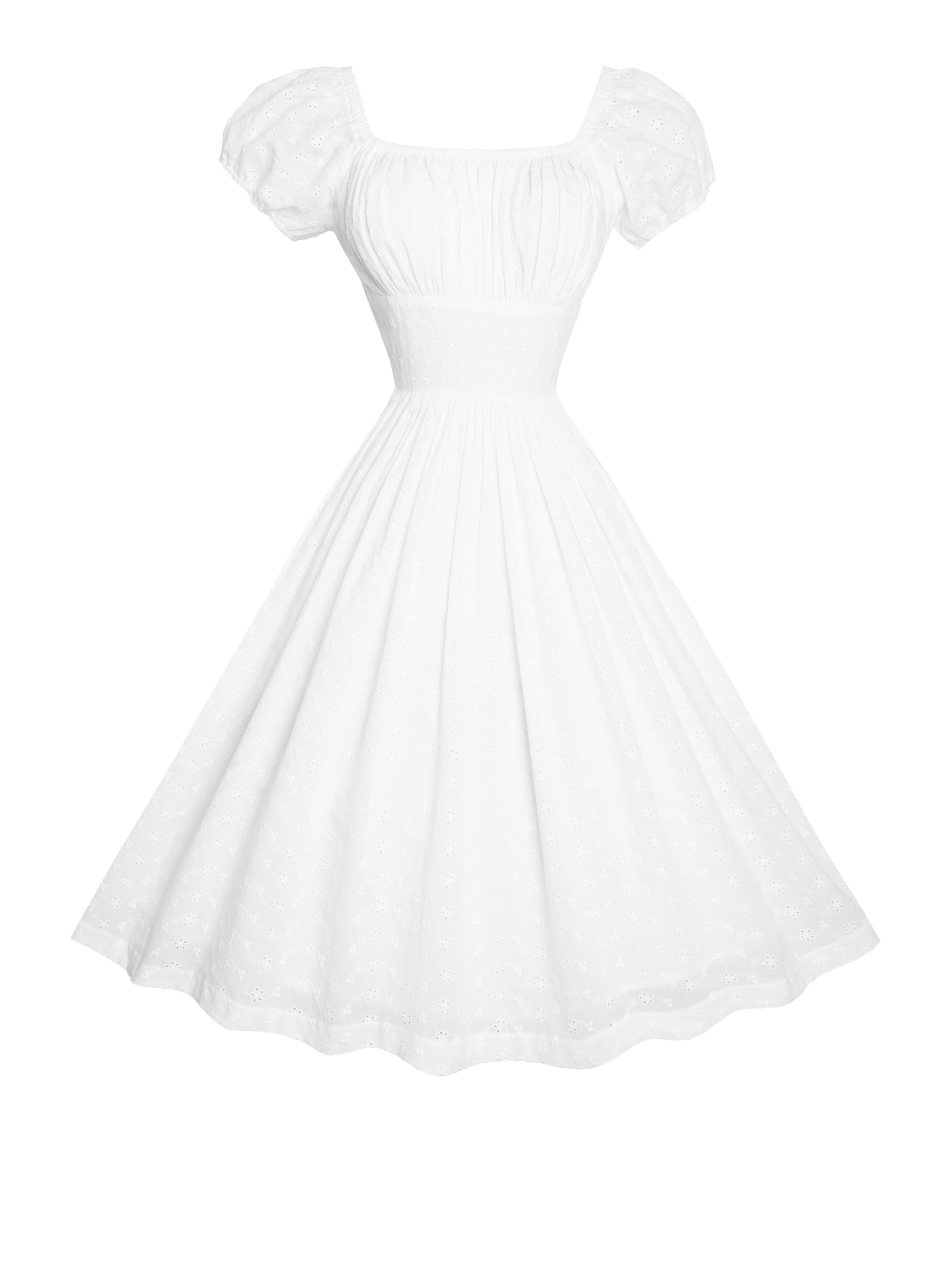 MTO - Loretta Dress "Forget Me Not" White Eyelet