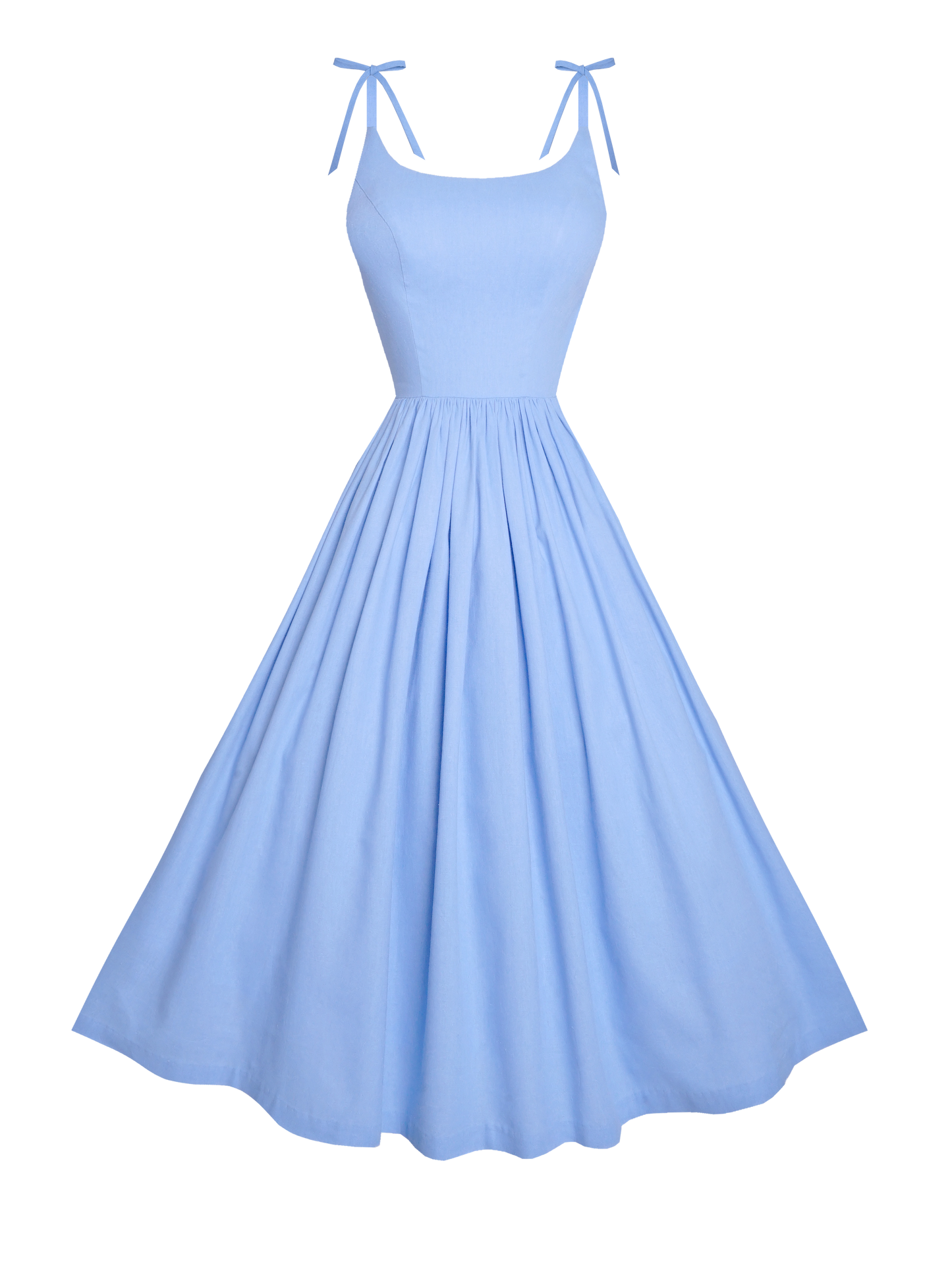 MTO - Birdie Dress in Powder Blue Linen