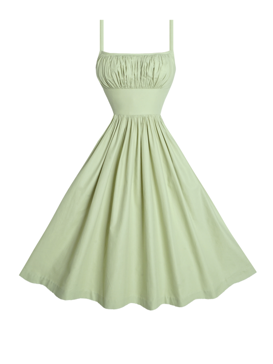 MTO - Grace Dress Melon Green Cotton