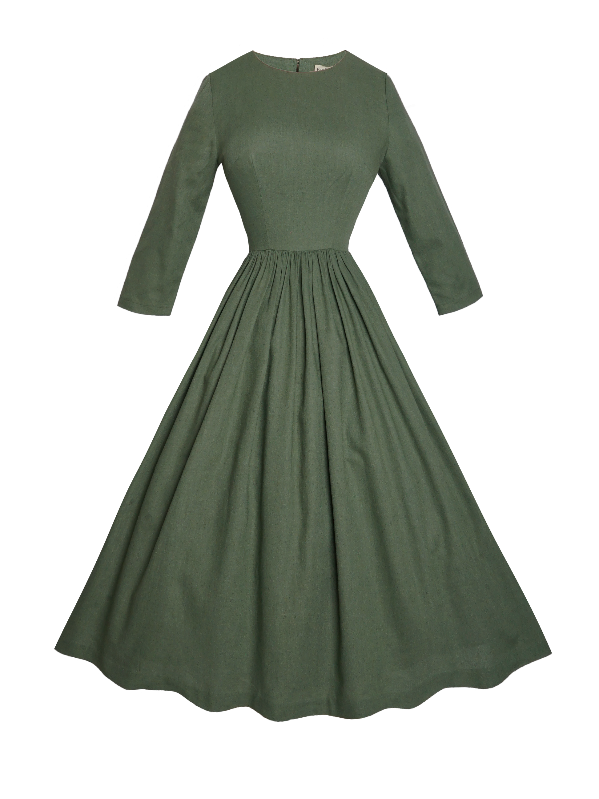 MTO - Marianne Dress Hunters Green Linen