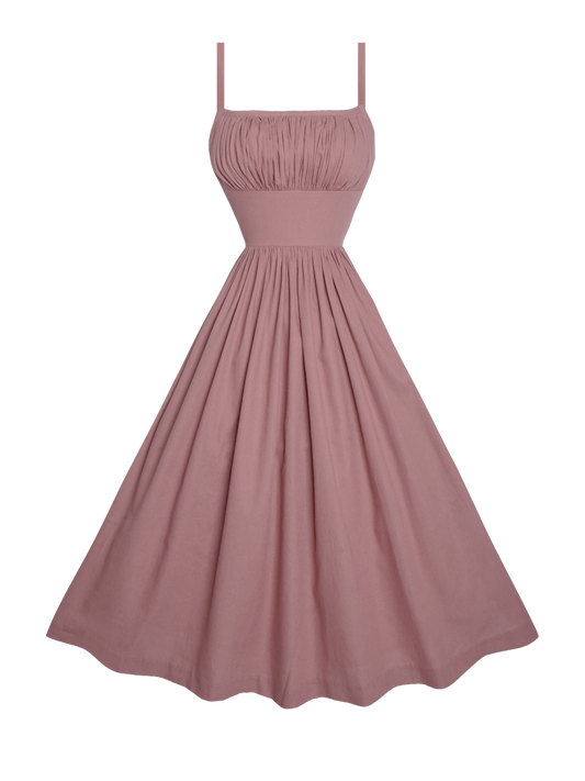 MTO - Grace Dress in Antique Rose Linen
