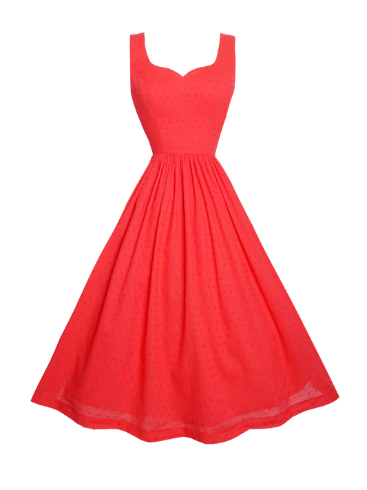 MTO - Elizabeth Dress "Dotted Swiss" Red