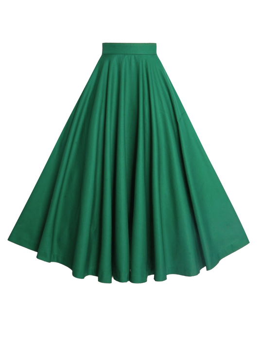 MTO - Lindy Skirt in Pine Green Cotton