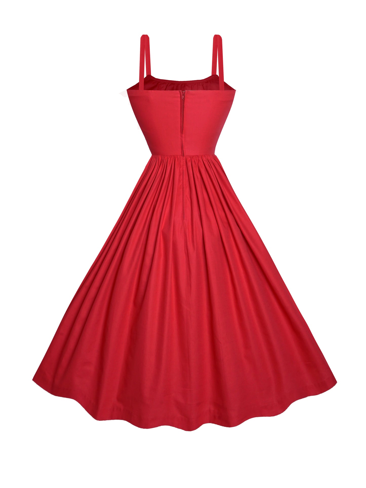 MTO - Grace Dress in Cardinal Red Cotton