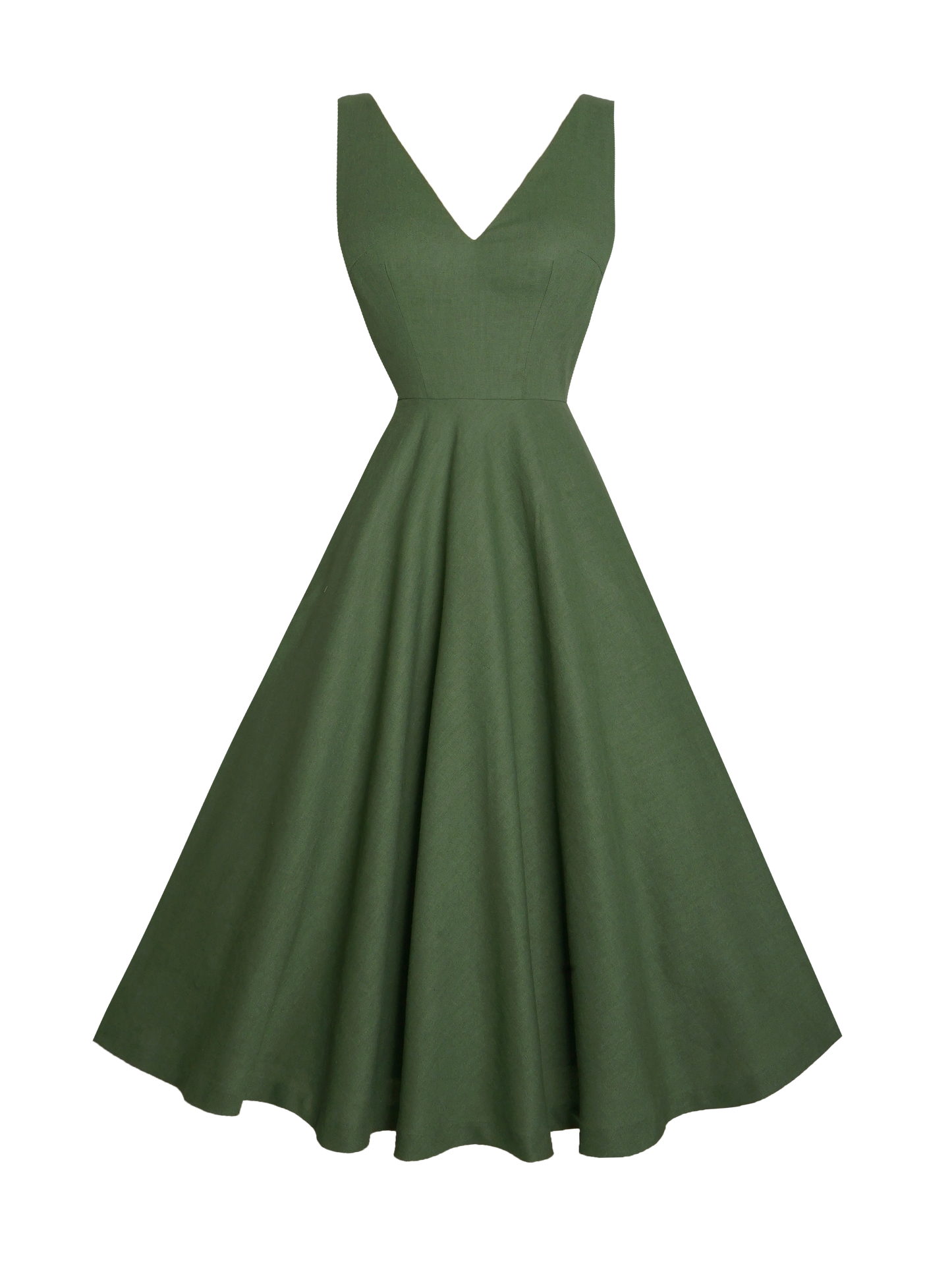 MTO - Diana Dress Hunters Green Linen