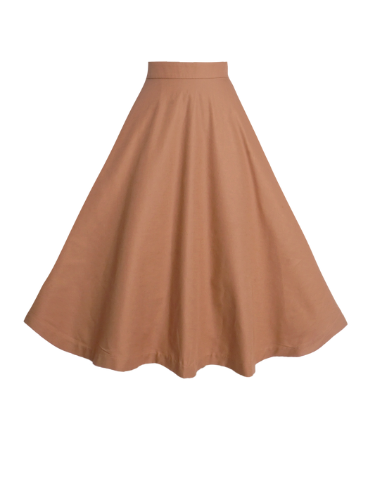 MTO - Lilian Skirt Chocolate Brown Cotton