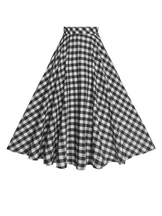 MTO - Lindy Skirt Black Gingham - Large Checks