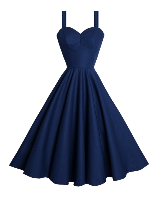 MTO - Catalina Dress Navy Blue Cotton