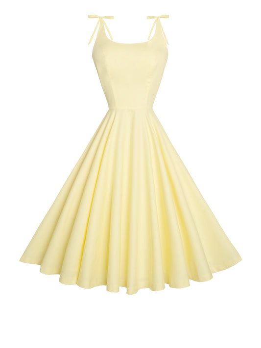 MTO - Birdie Dress Pale Yellow Cotton "I can't believe its not Butter"