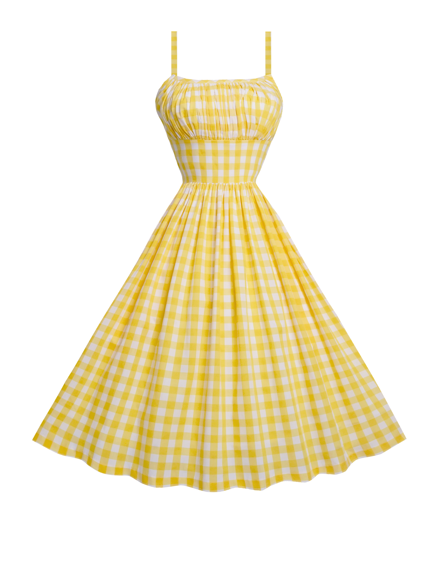MTO - Grace Dress Yellow Gingham - Large Checks