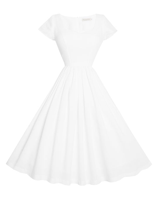 MTO - Evelyn Dress White Linen