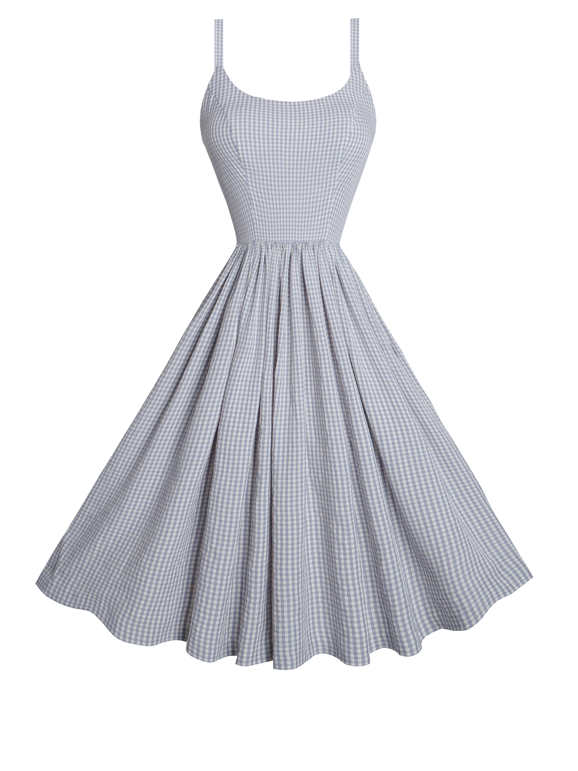 MTO - Penelope Dress Grey Gingham - Medium Checks