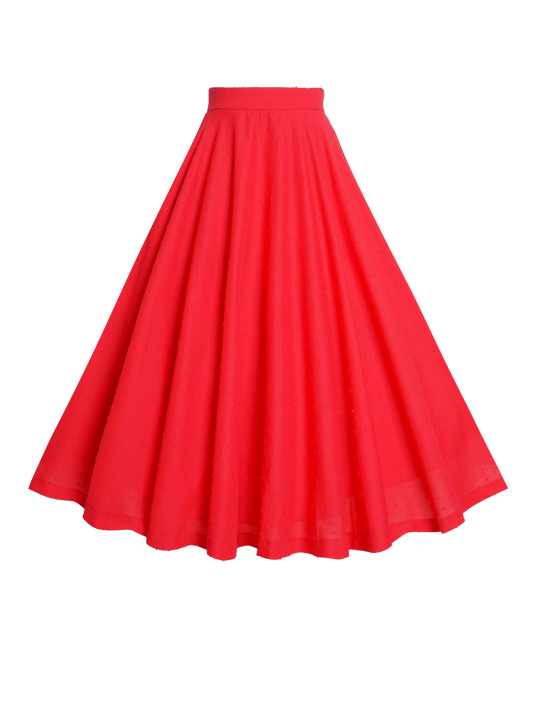 MTO - Lindy Skirt "Dotted Swiss" Red