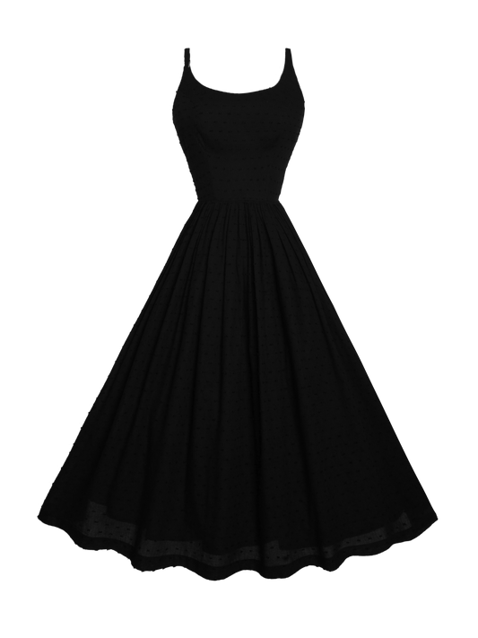 MTO - Penelope Dress "Dotted Swiss" Black