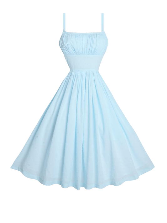 RTS - S - Grace Dress "Dotted Swiss" Baby Blue