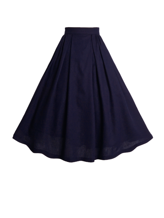MTO - Ruthie Skirt in Indigo Blue Linen