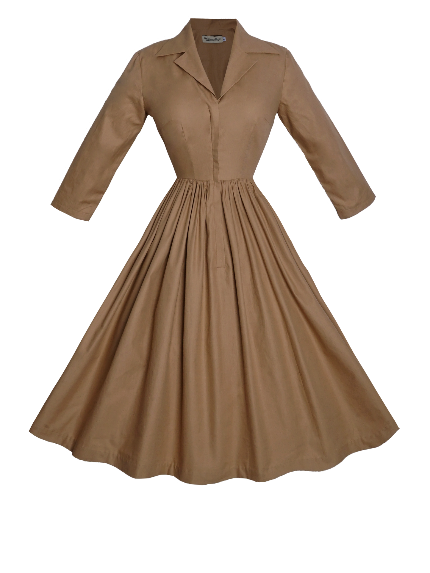 RTS - Natalie Dress in Camel Beige Cotton