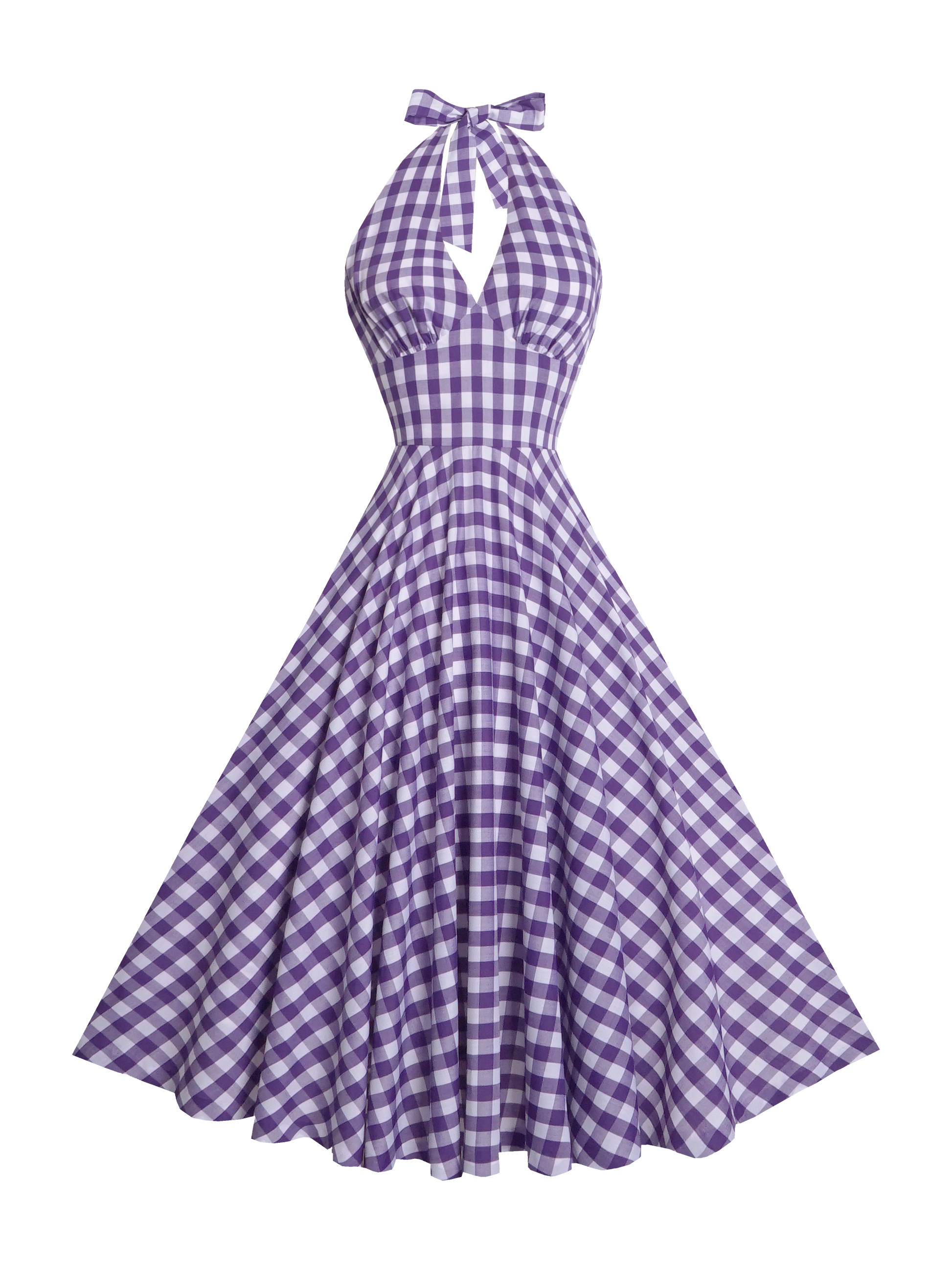 MTO - Mansfield Dress Violet Purple Gingham - Large Checks
