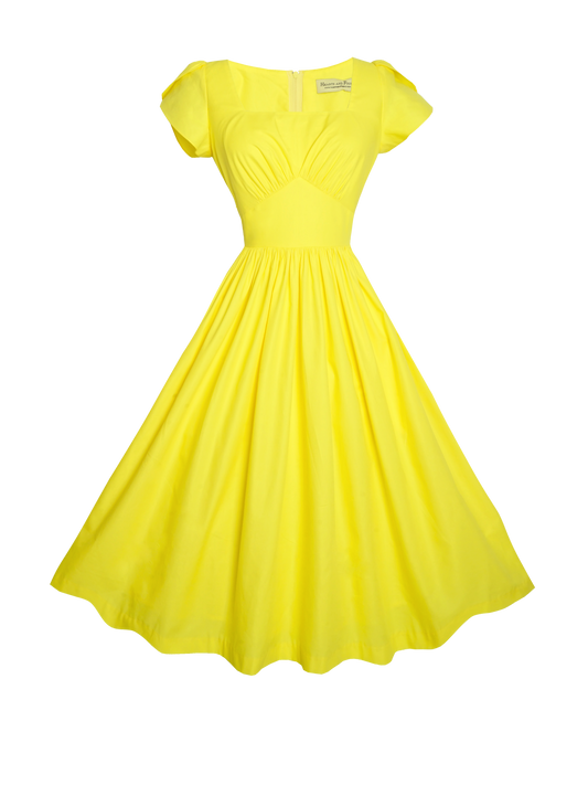 MTO - Ava Dress in Canary Yellow Cotton