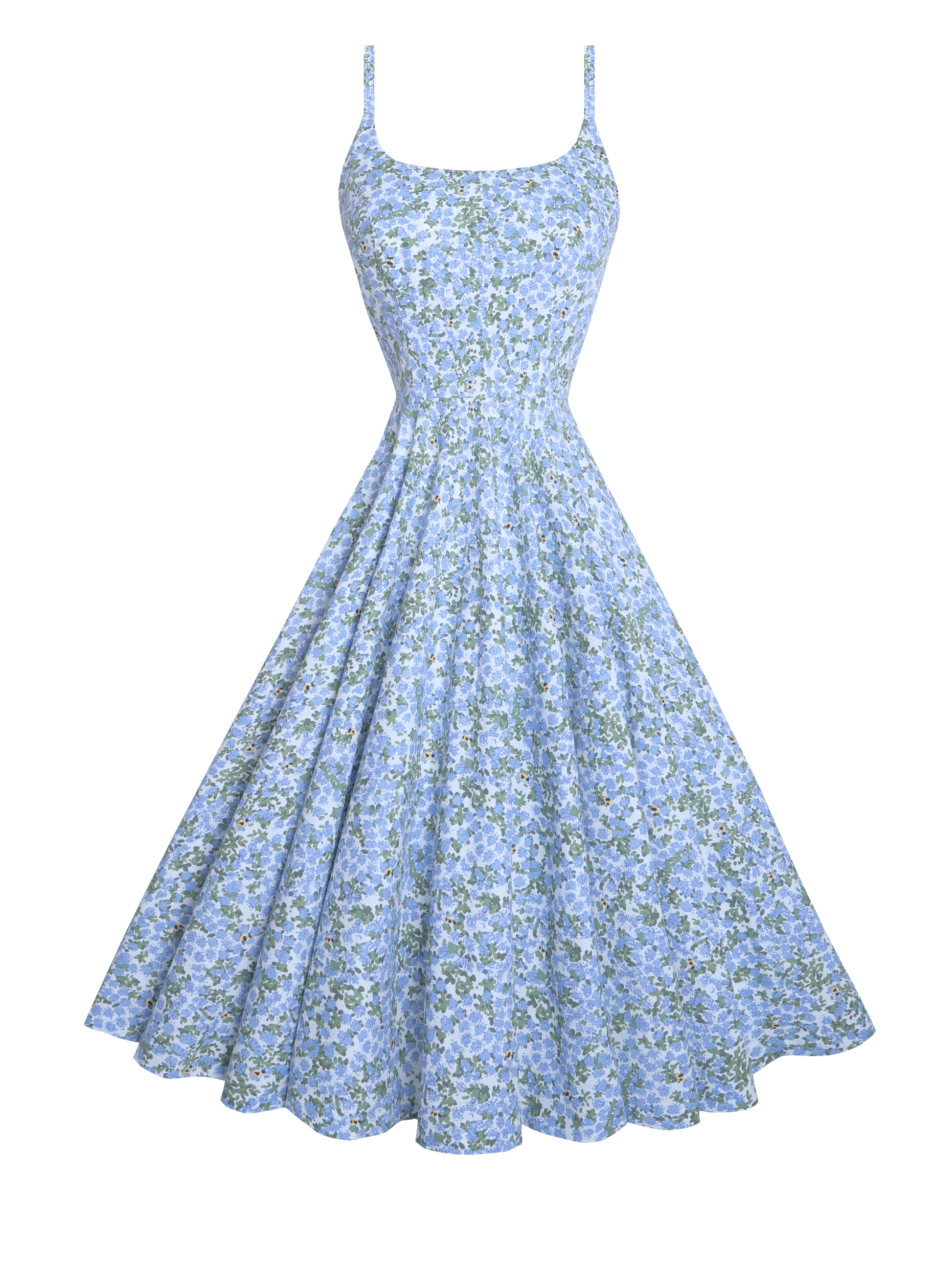 MTO - Penelope Dress "Beeloved Blooms" Blue