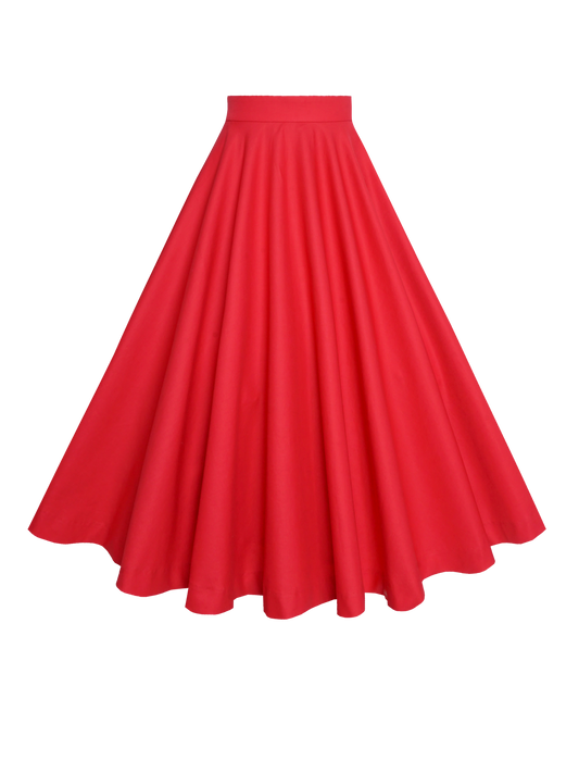 MTO - Lindy Skirt Cardinal Red Cotton