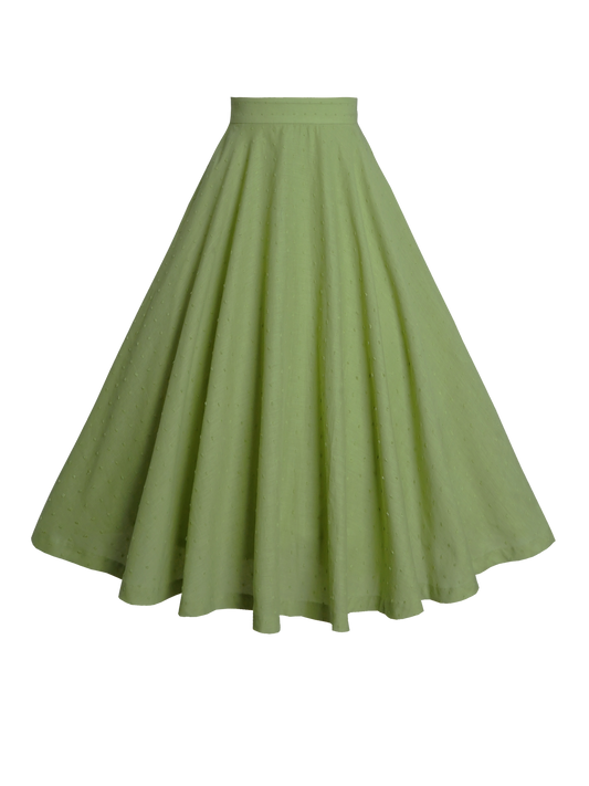 MTO - Lindy Skirt "Dotted Swiss" Sage Green