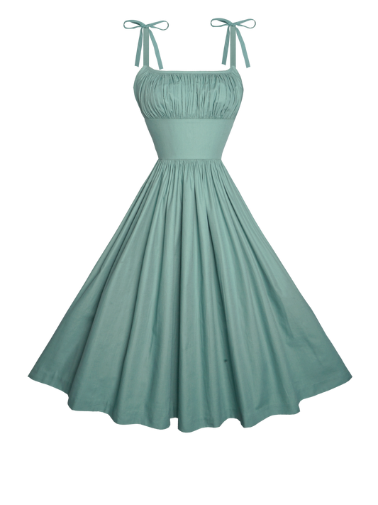 MTO - Kelly Dress in Jade Green Cotton