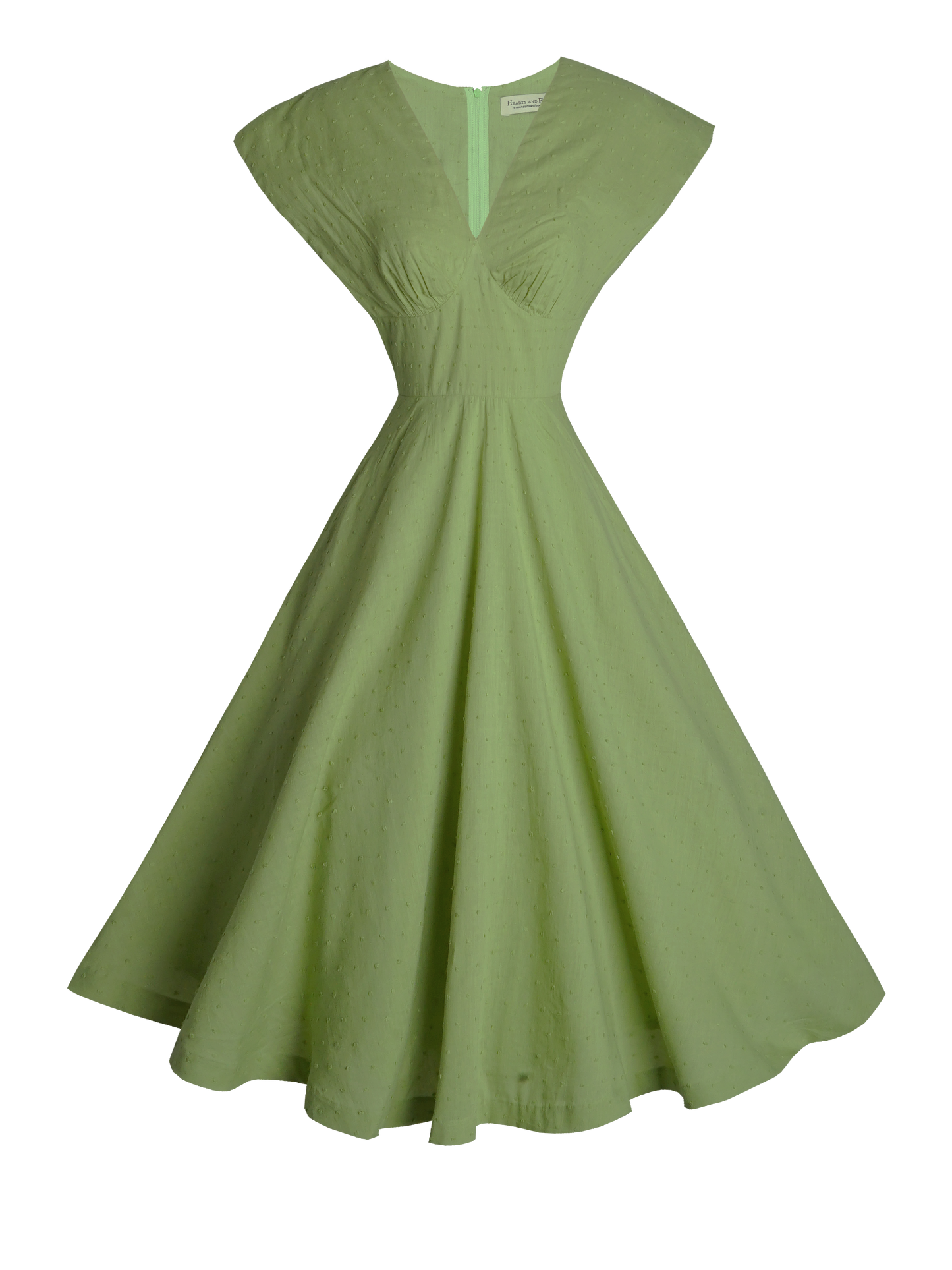 MTO - Kennedy Dress "Dotted Swiss" Sage Green