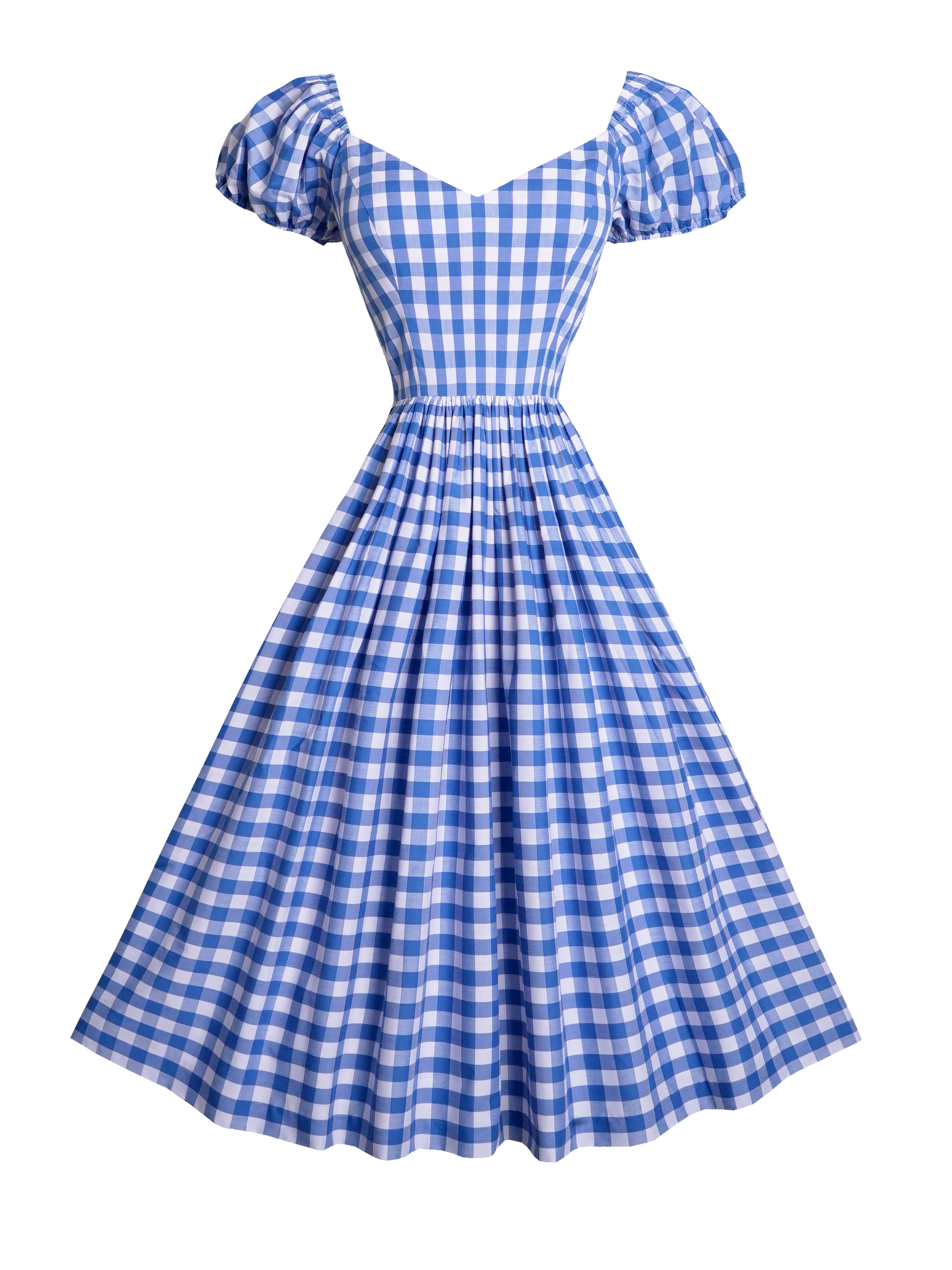 MTO - Margaret Dress Morocco Blues Gingham - Large Checks