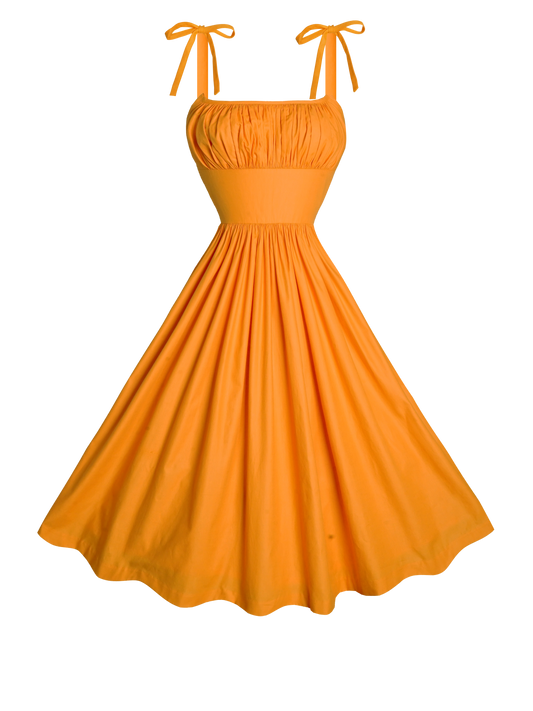 MTO - Kelly Dress in Pumpkin Orange Cotton