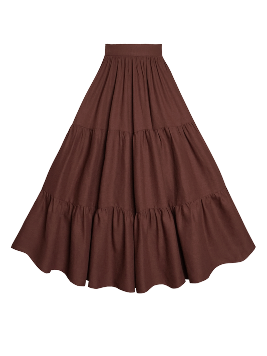 MTO - Pippa Skirt in Walnut Linen