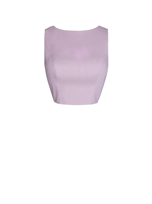 MTO - Georgia Top in Lilac Purple Linen