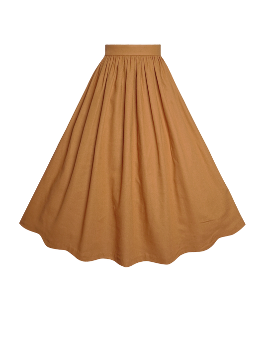 MTO - Lola Skirt in Caramel Linen